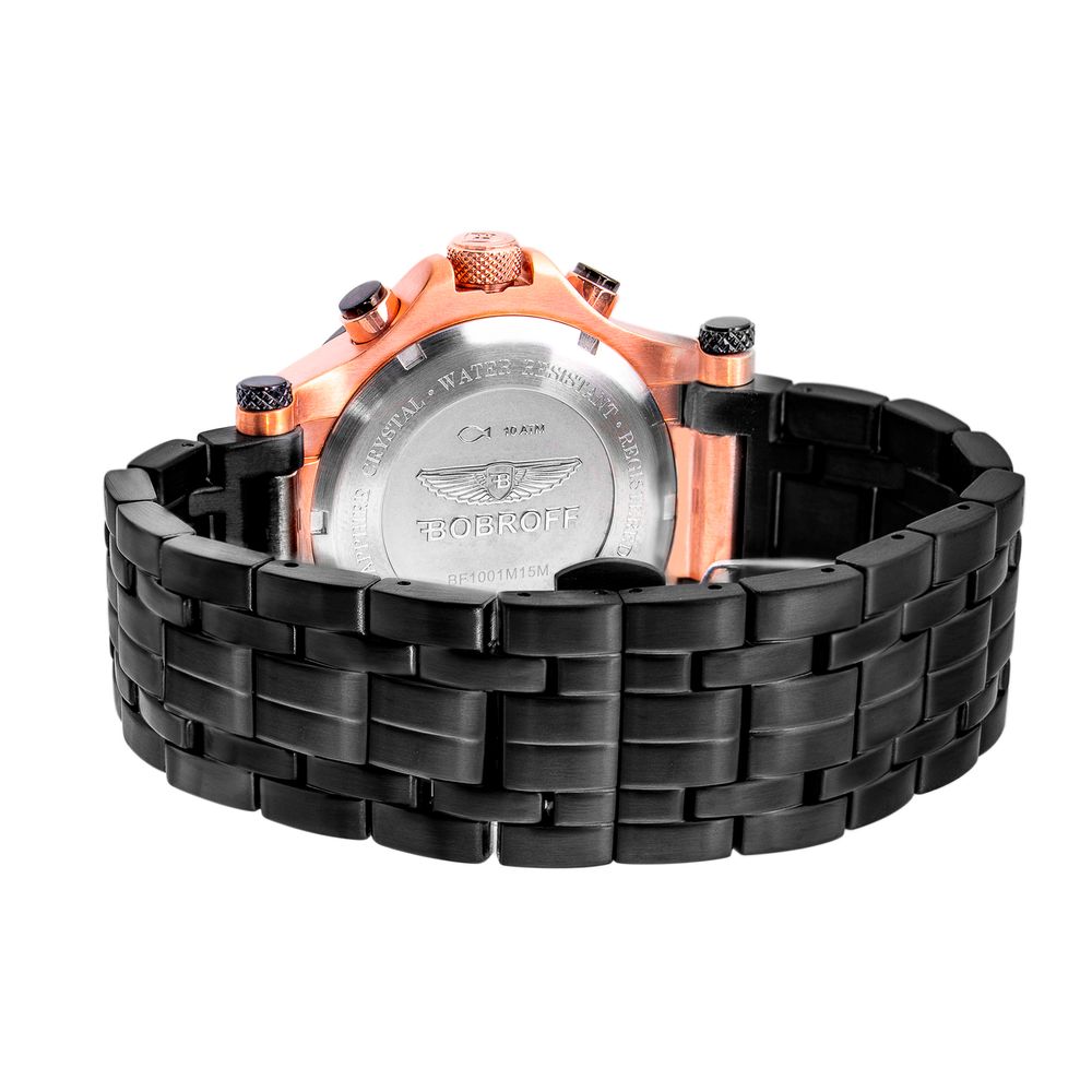 Bobroff Black Stainless Steel Bracelet Watch