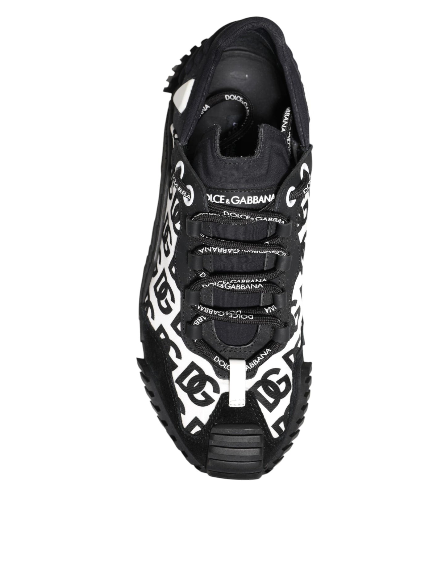 Dolce & Gabbana Black Logo Lace Up Low Top NS1 Sneakers Shoes