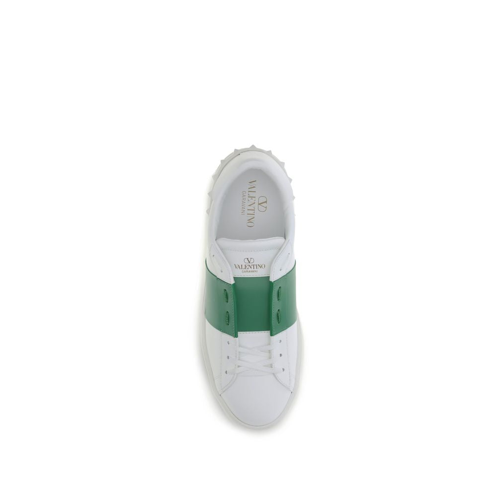 Valentino Garavani White Calf Leather Bos Taurus Low Top Sneakers