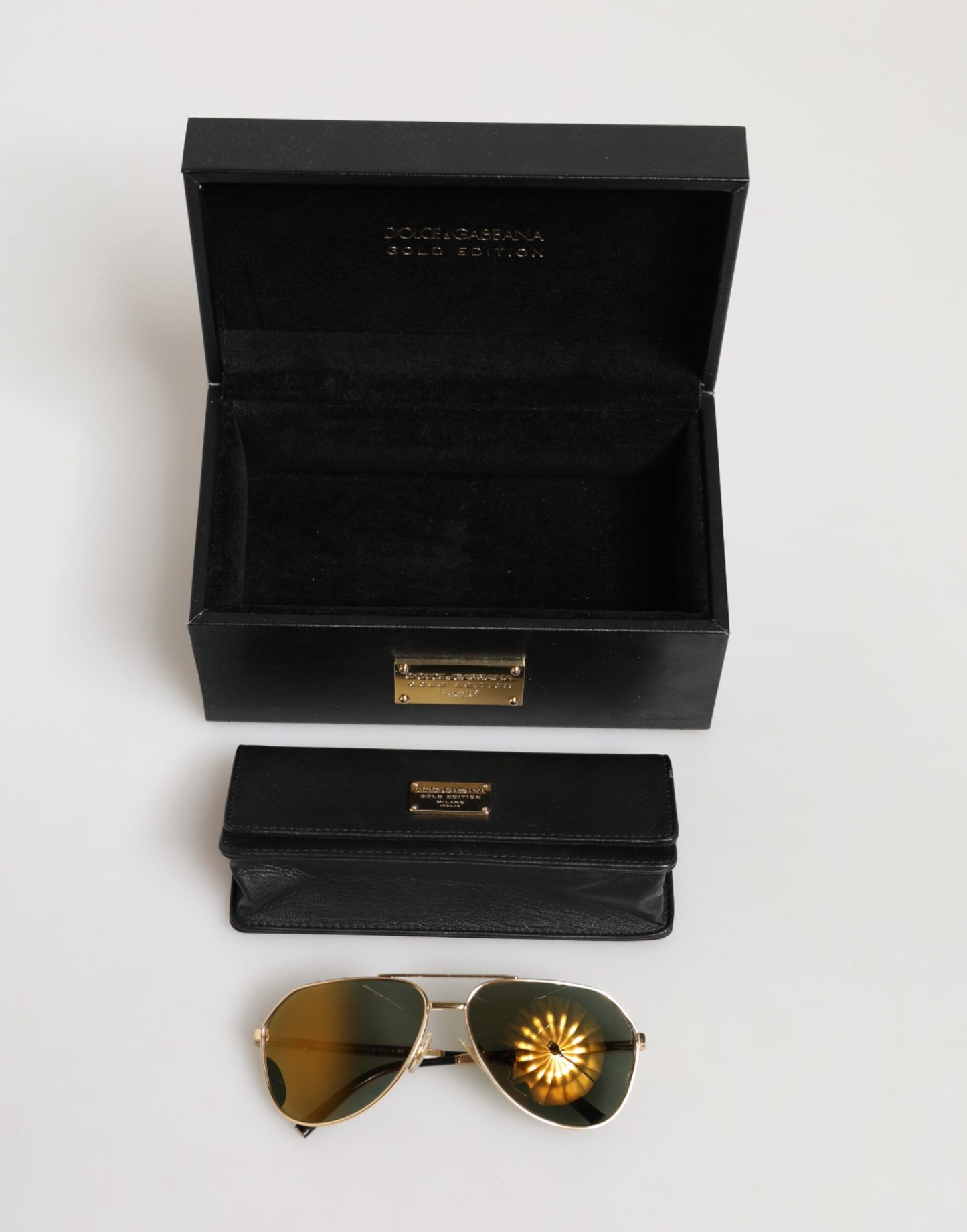 Dolce & Gabbana Gold Edition Aviator Shades Eyewear Sunglasses