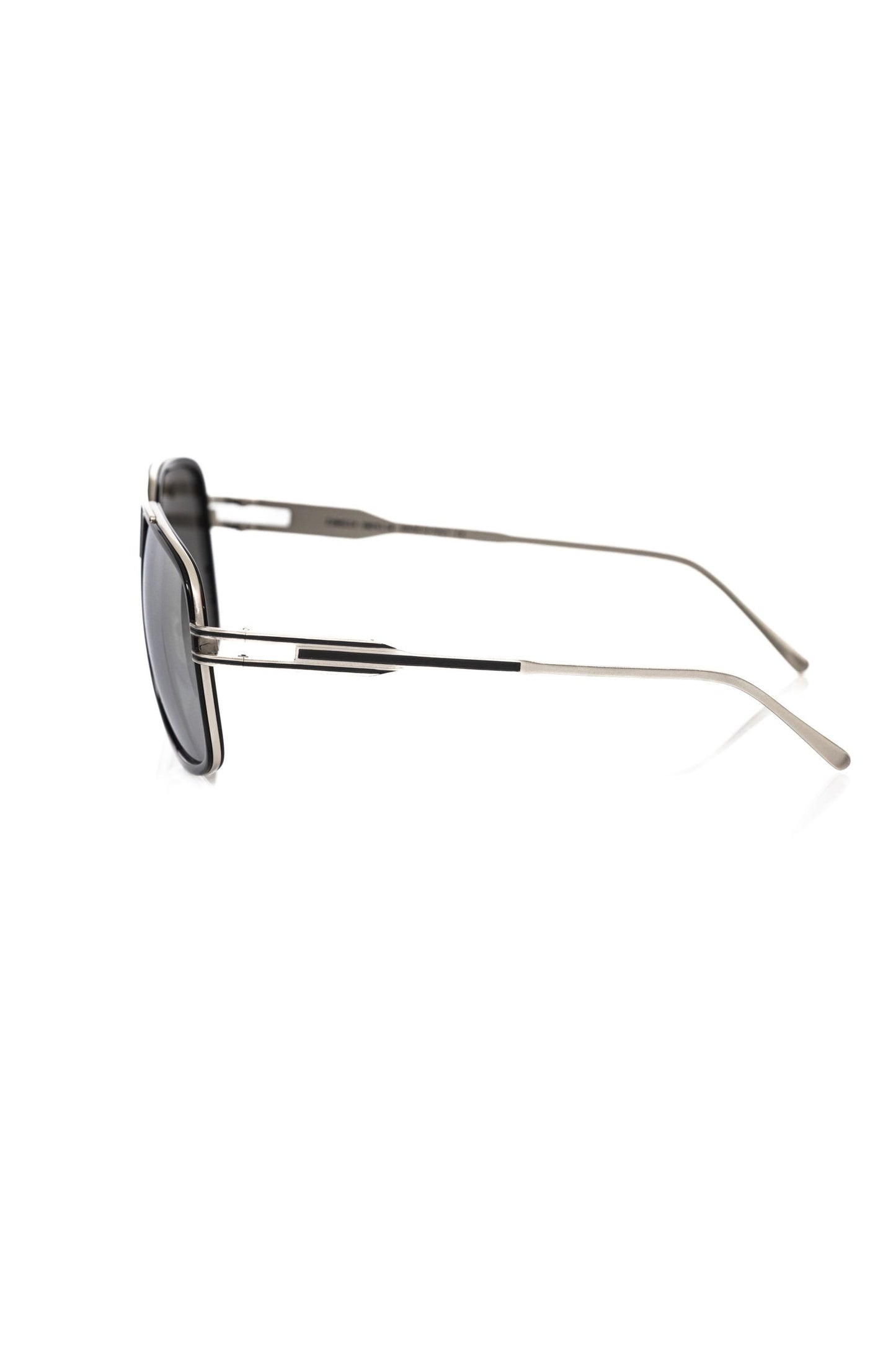 Frankie Morello Black Metallic Fibre Men Sunglass