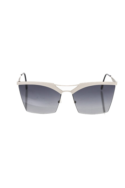 Frankie Morello Silver Metallic Fiber Women Sunglass