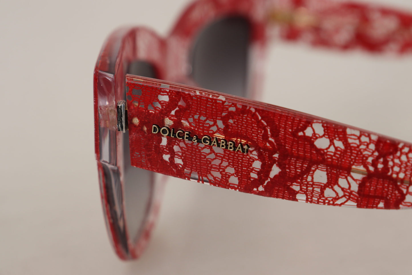 Dolce & Gabbana Red DG4231F Lace Acetate Rectangle Shades Sunglasses