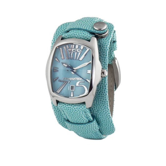 Chronotech Blue Leather Dress Watch