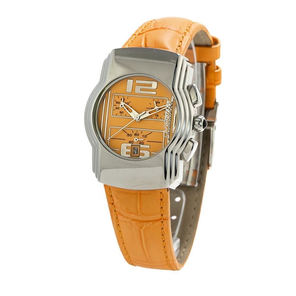 Chronotech Orange Leather Dress Watch