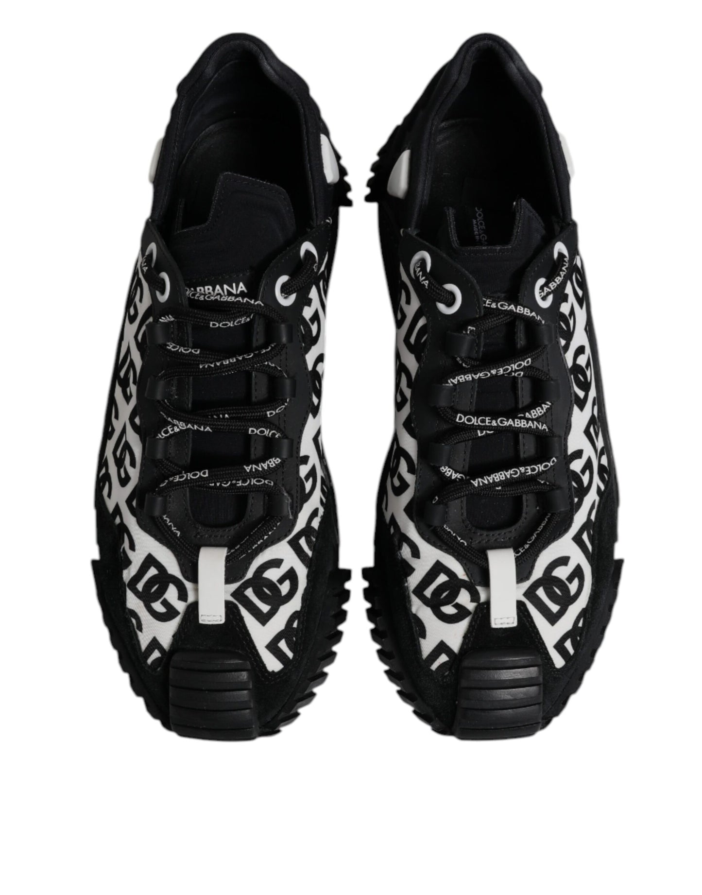 Dolce & Gabbana Black Logo Lace Up Low Top NS1 Sneakers Shoes