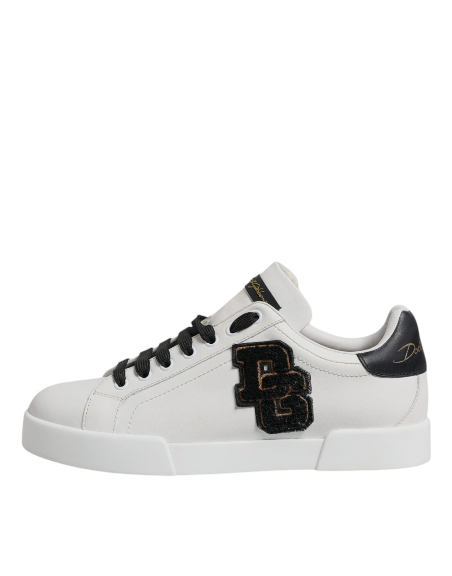 Dolce & Gabbana White Leather DG Logo Low Top Sneakers Shoes