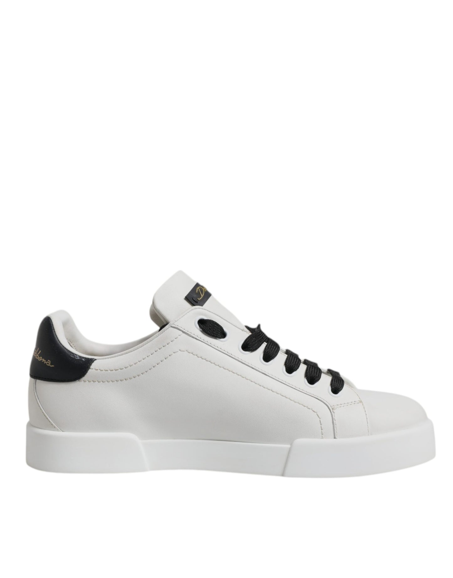 Dolce & Gabbana White Leather DG Logo Low Top Sneakers Shoes