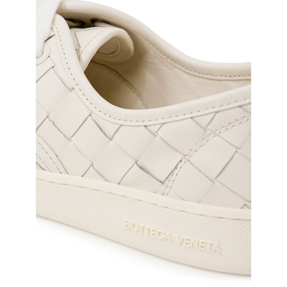 Bottega Veneta White Leather Low Top Sneakers