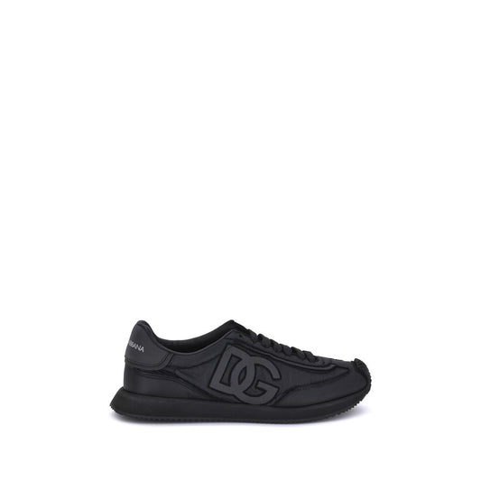 Dolce & Gabbana Black Fabric Low Top Sneakers