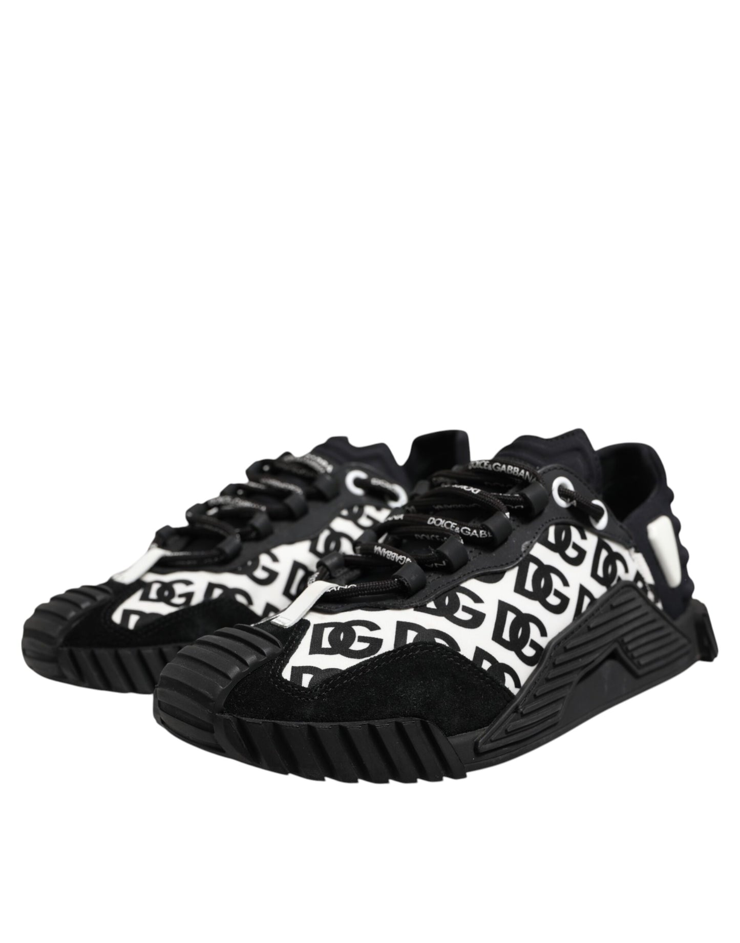 Dolce & Gabbana Black Logo Lace Up Low Top NS1 Sneakers Shoes