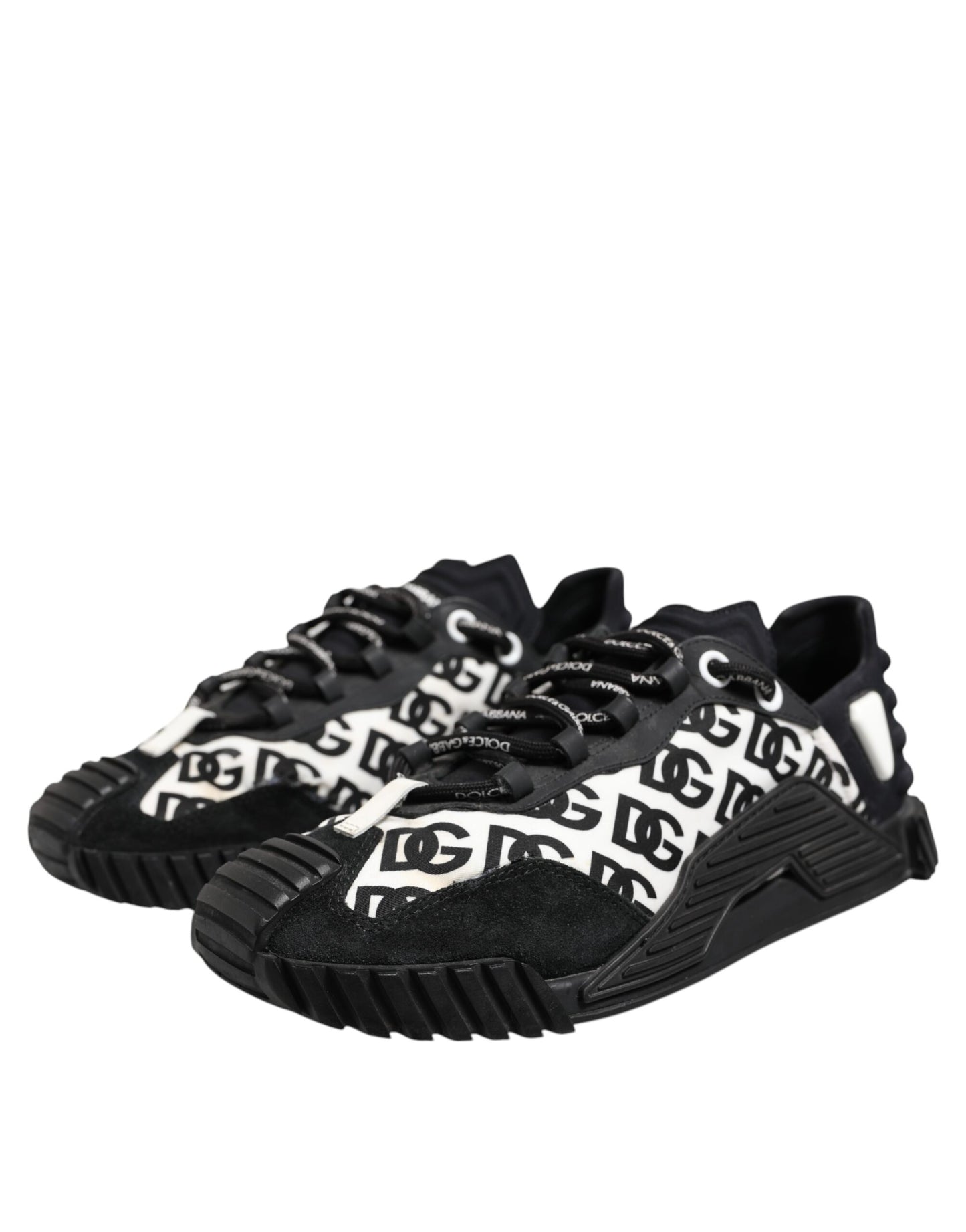 Dolce & Gabbana Black Logo Lace Up Low Top NS1 Sneakers Shoes