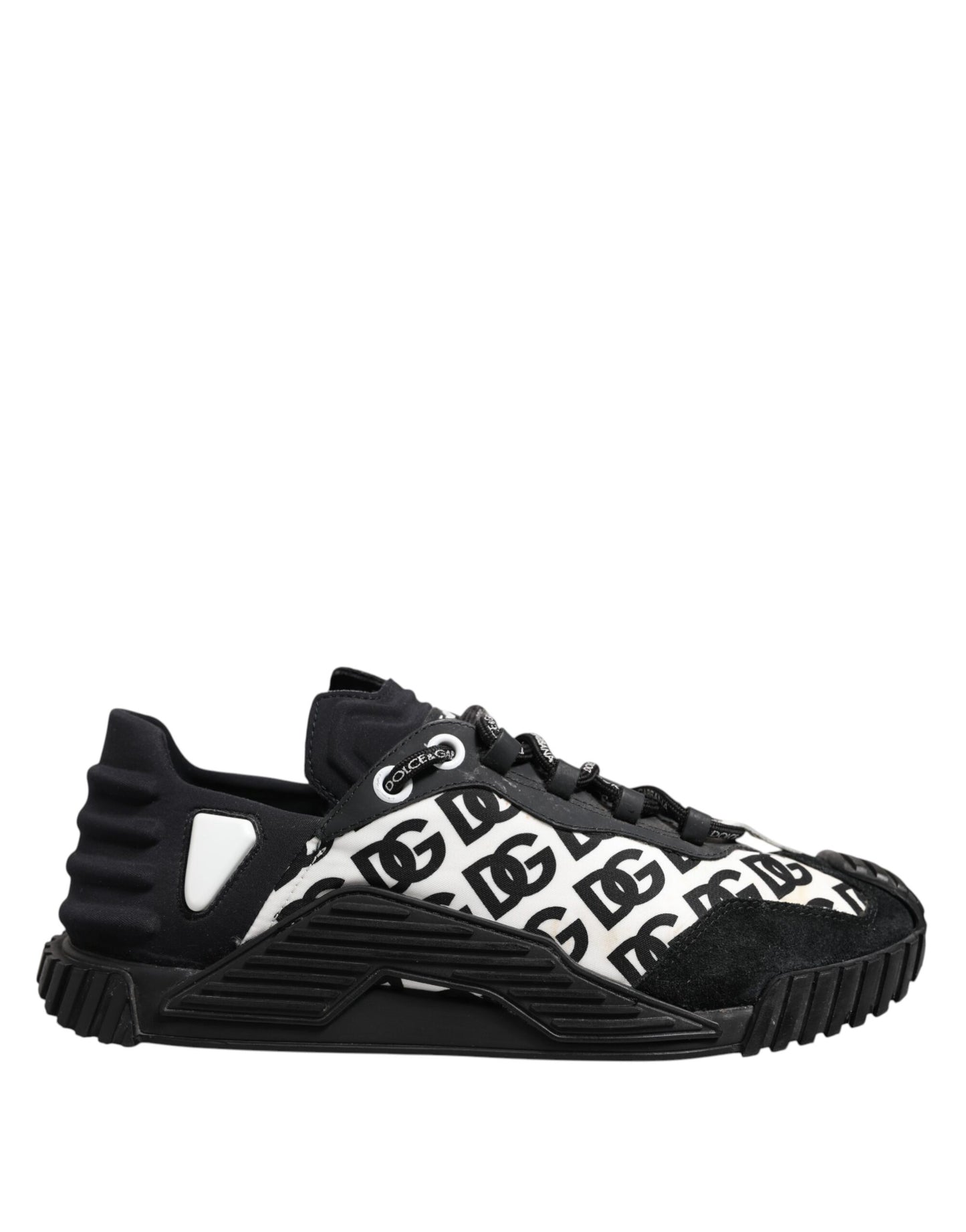Dolce & Gabbana Black Logo Lace Up Low Top NS1 Sneakers Shoes