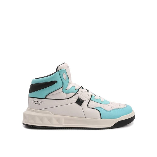 Valentino Garavani White Calfskin High Top Sneakers
