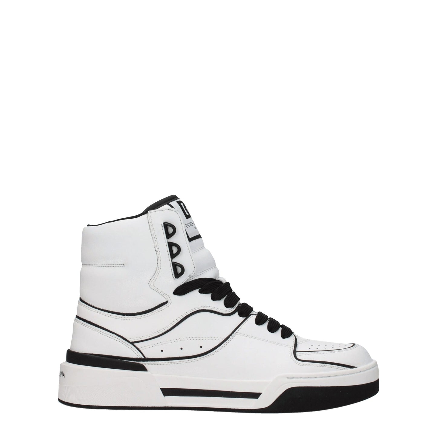 Dolce & Gabbana White Leather High Top Sneakers