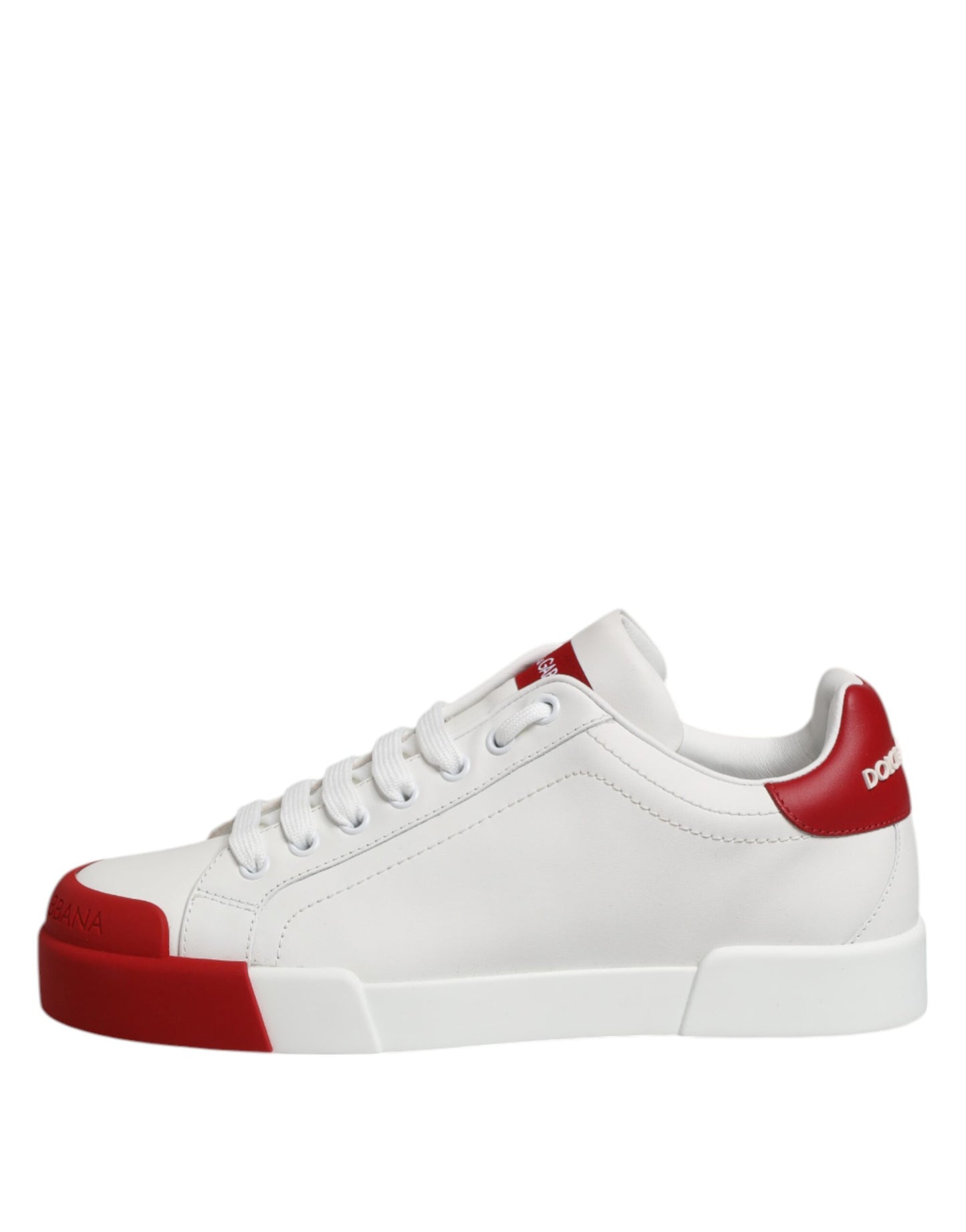 Dolce & Gabbana White Leather DG Logo Low Top Sneakers Shoes