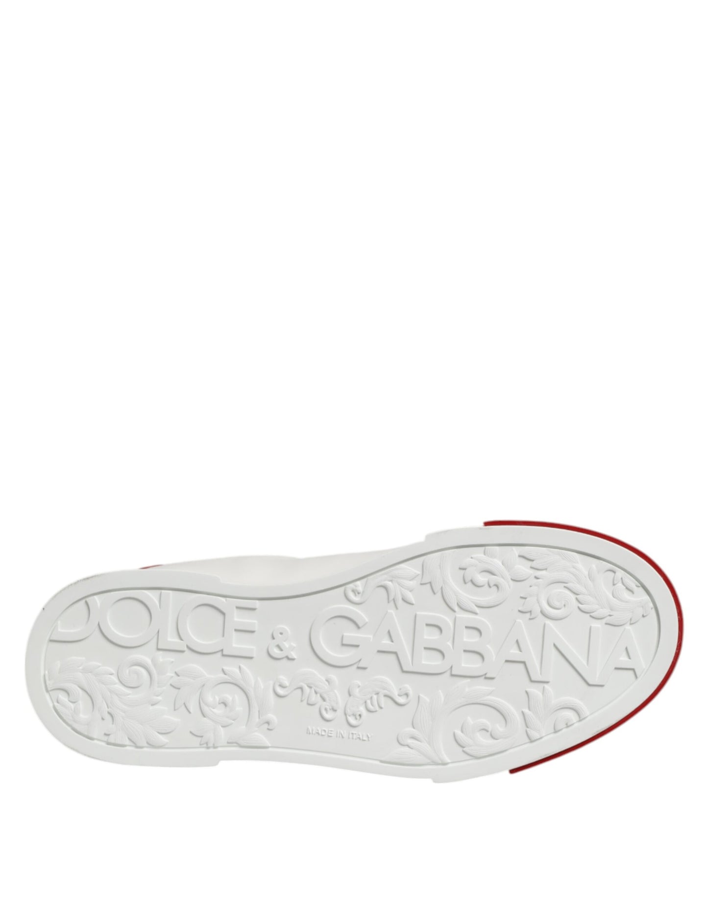 Dolce & Gabbana White Leather DG Logo Low Top Sneakers Shoes