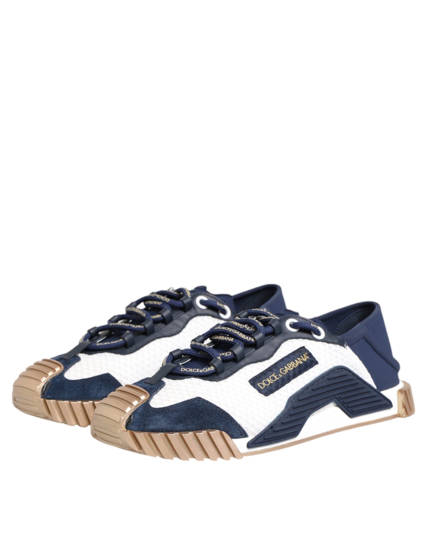 Dolce & Gabbana Blue White Low Top NS1 Men Sneakers Shoes