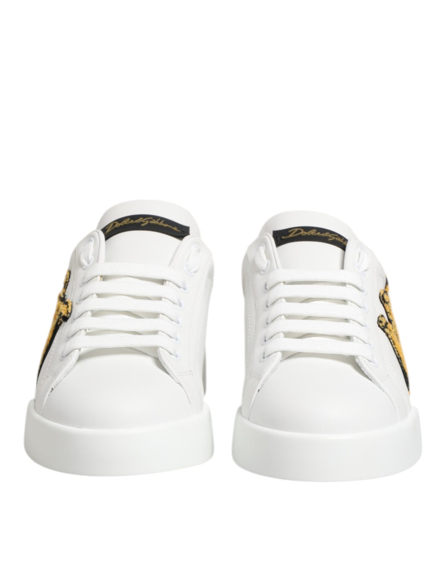 Dolce & Gabbana White Crown Patch Portofino Men Sneakers Shoes