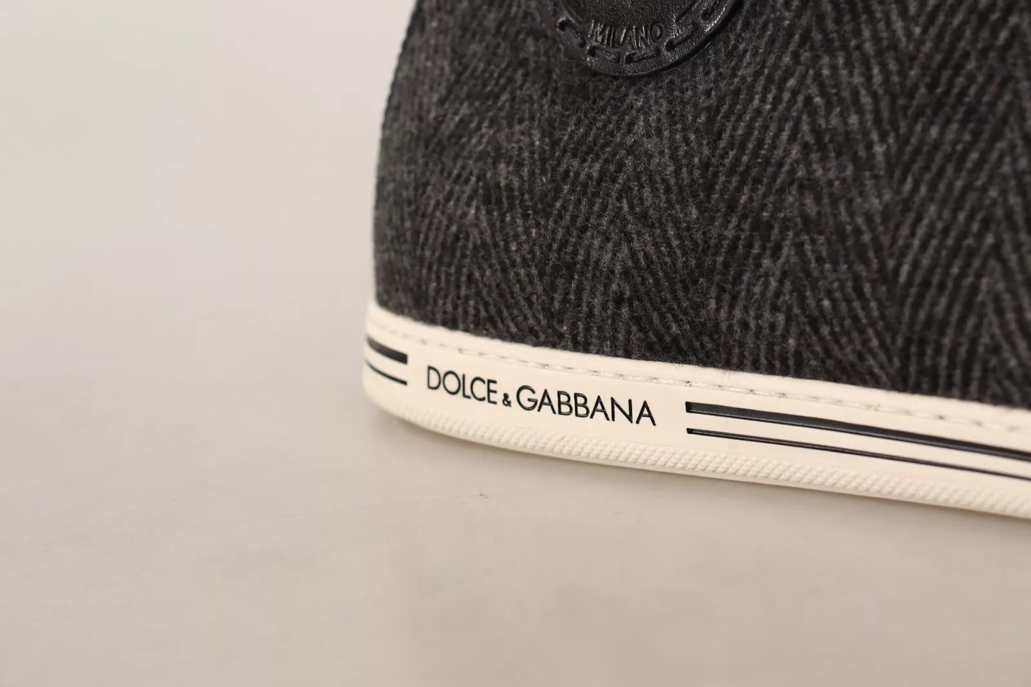 Dolce & Gabbana Gray Wool Cotton Casual High Top Sneakers