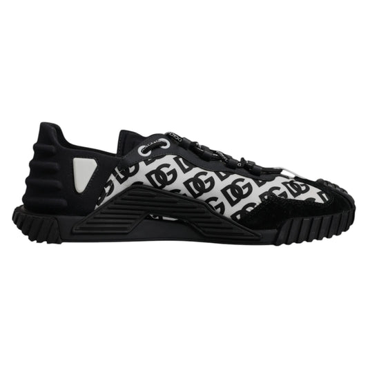 Dolce & Gabbana Black Logo Lace Up Low Top NS1 Sneakers