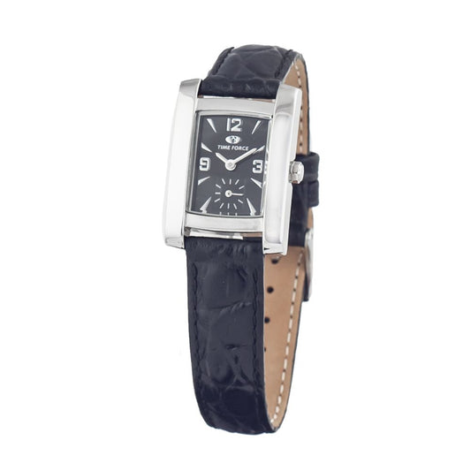 Time Force Black Leather Dress Watch