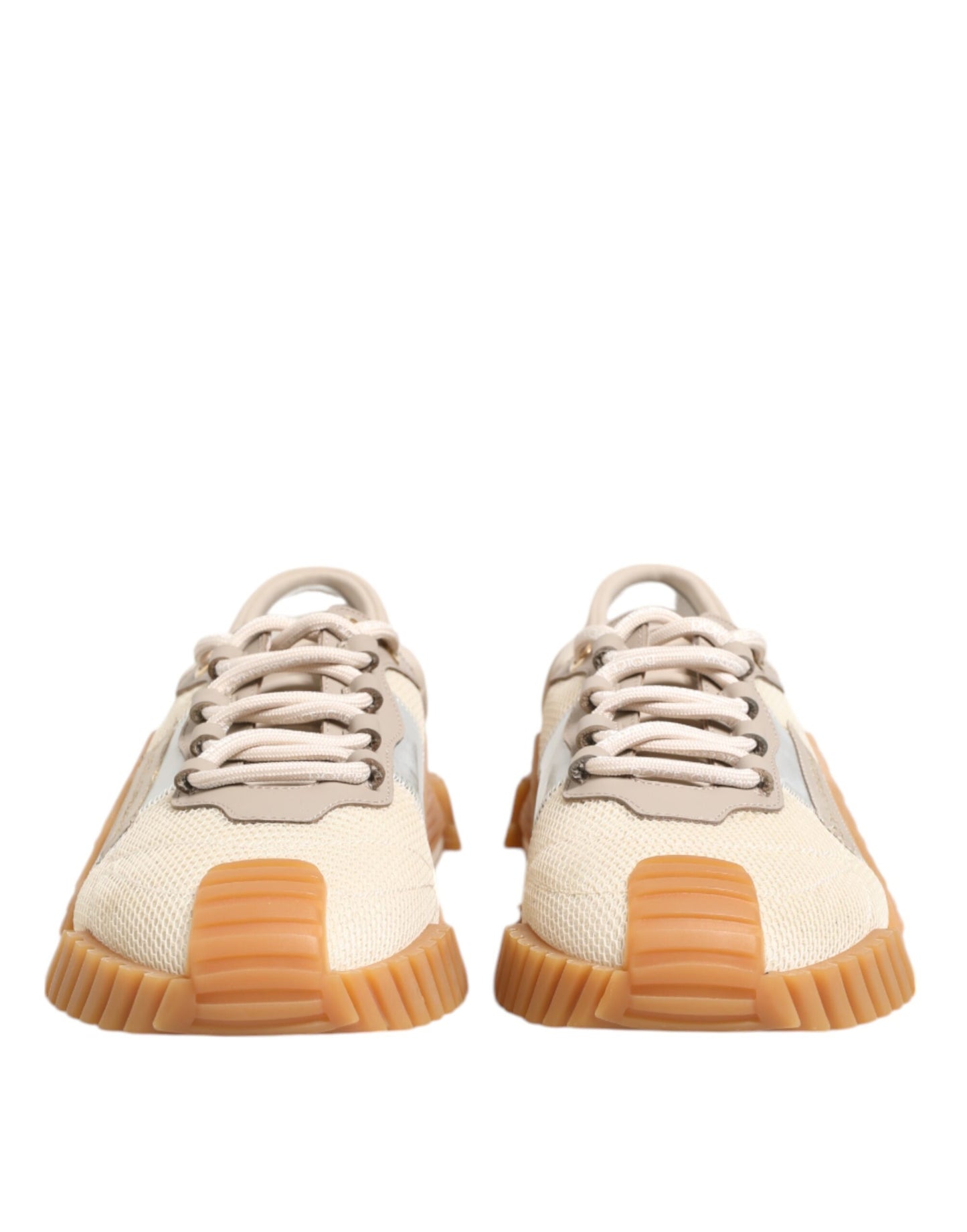 Dolce & Gabbana Beige Lace Up Low Top NS1 Men Sneakers Shoes
