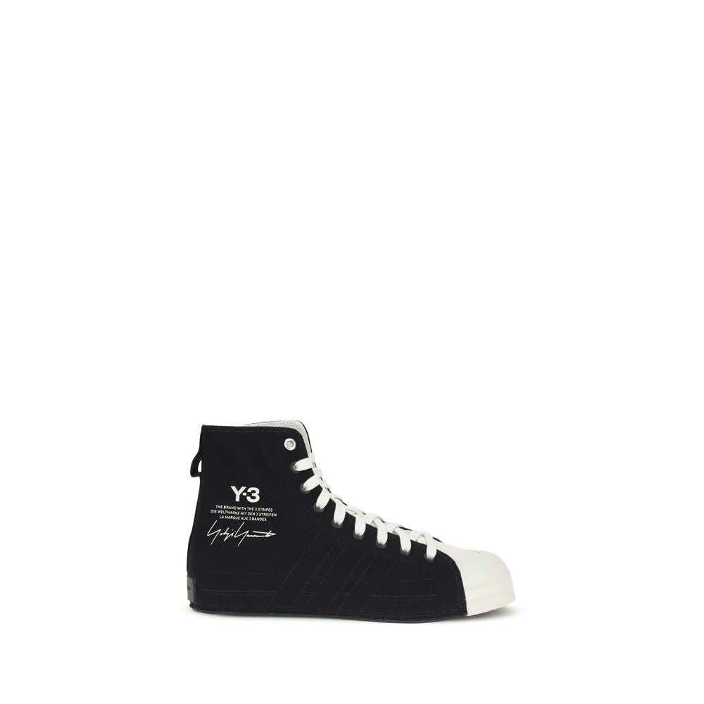 Y-3 Black Fabric High Top Sneakers
