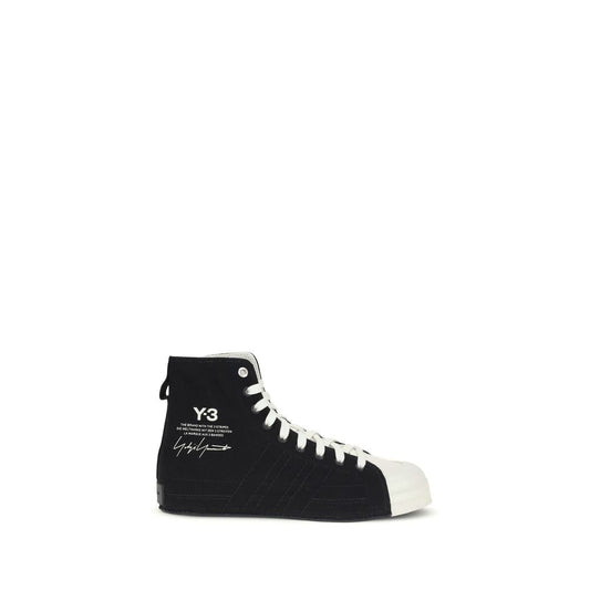 Y-3 Black Fabric High Top Sneakers