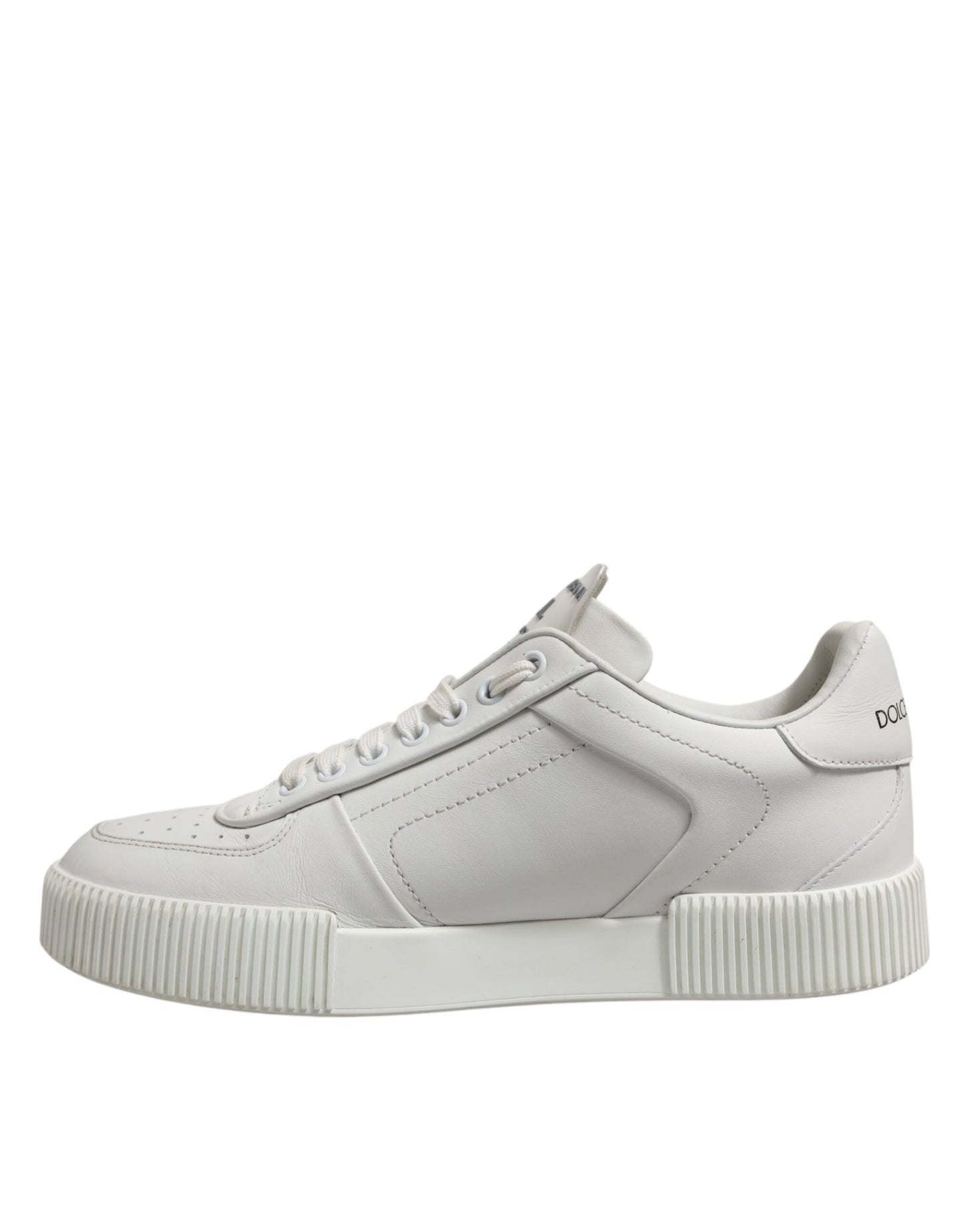 Dolce & Gabbana White Miami Leather Low Top Sneakers Men Shoes