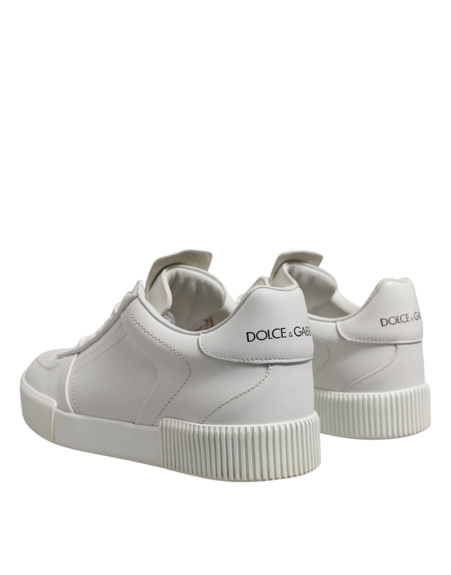 Dolce & Gabbana White Leather MIAMI Low Top Sneakers Shoes