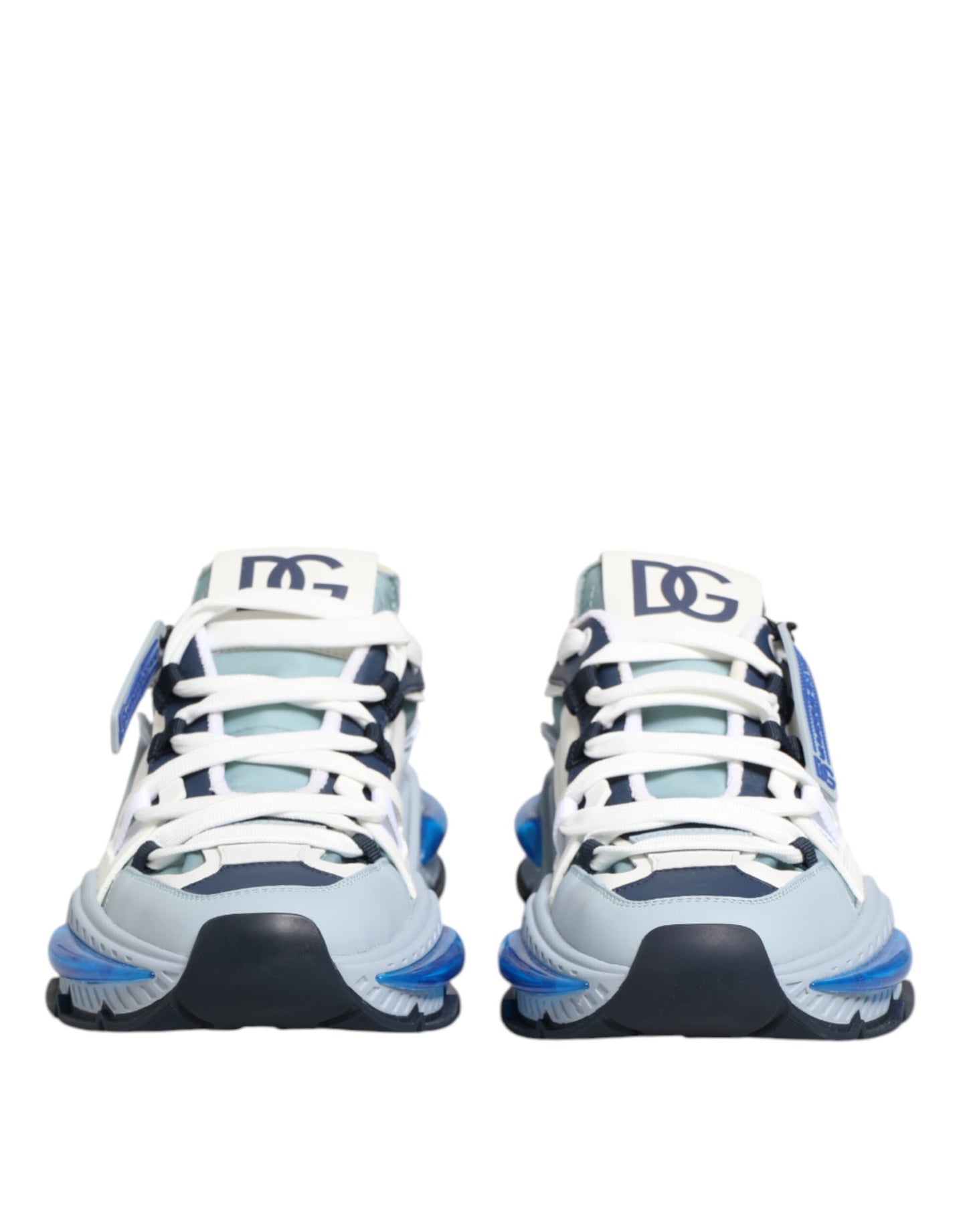 Dolce & Gabbana White Blue Nylon Airmaster Sneakers Shoes