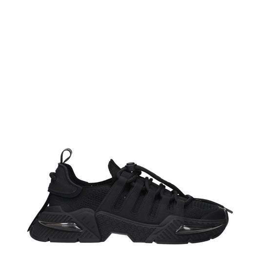 Dolce & Gabbana Black Fabric Athletic Sneakers