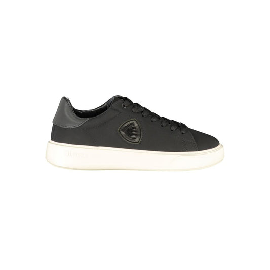 Blauer Black Leather Men Sneaker