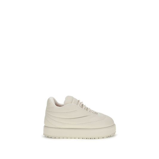 PDF Channel Cream Goatskin Platform Sneakers