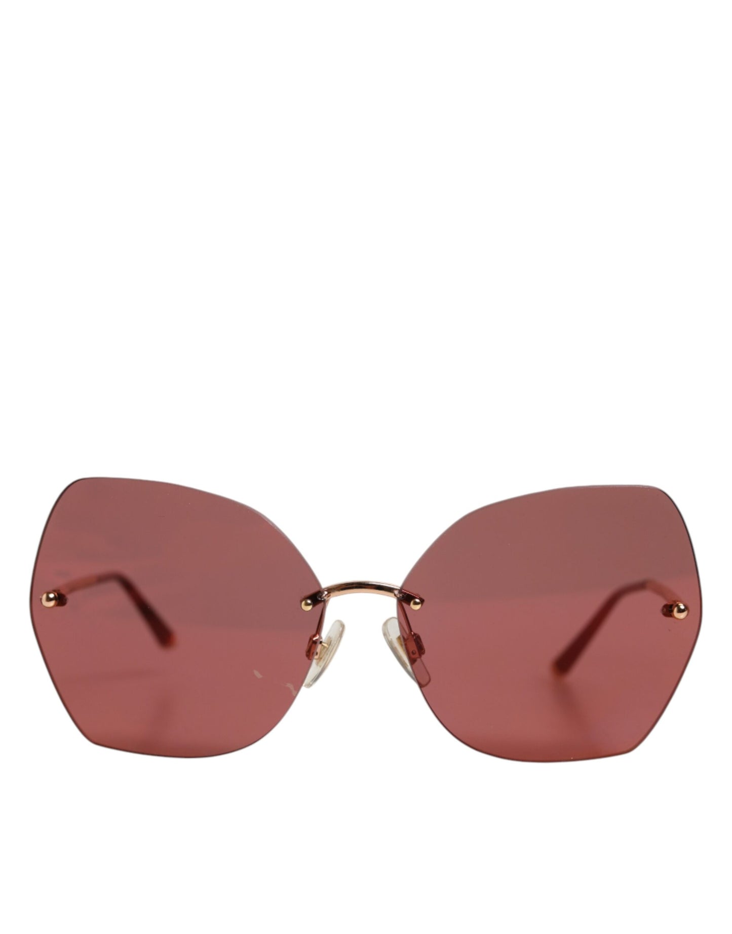 Dolce & Gabbana Lucia Gold Metal Cat Eye Red Lenses Sunglasses