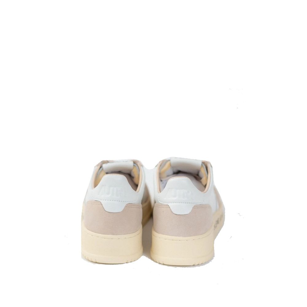 Autry White Goatskin Low Top Sneakers