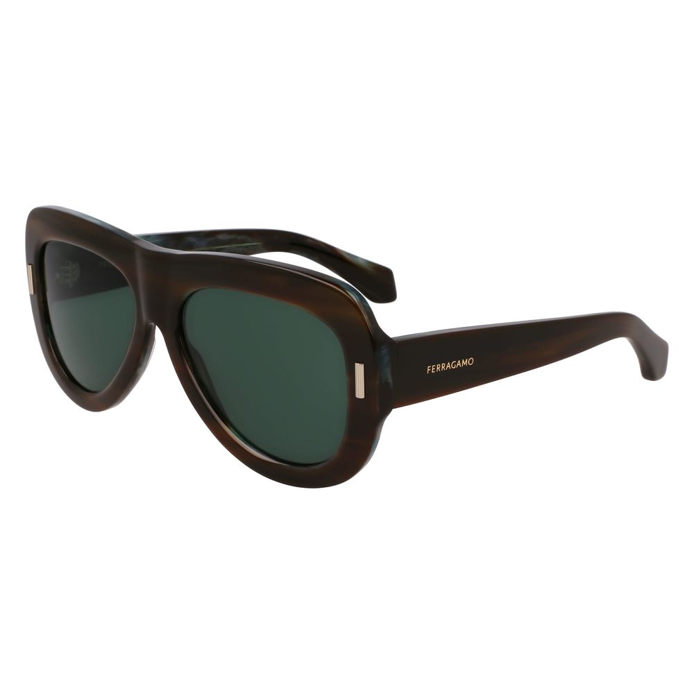 Ferragamo Green Acetate Sunglasses